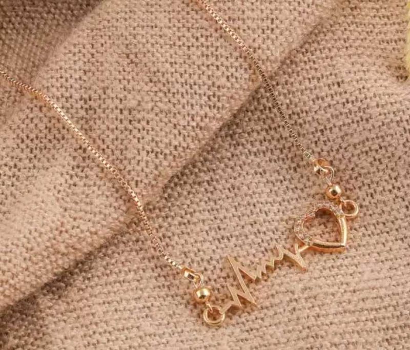 Gold Plated Artificial Stones and Beads Pendant
