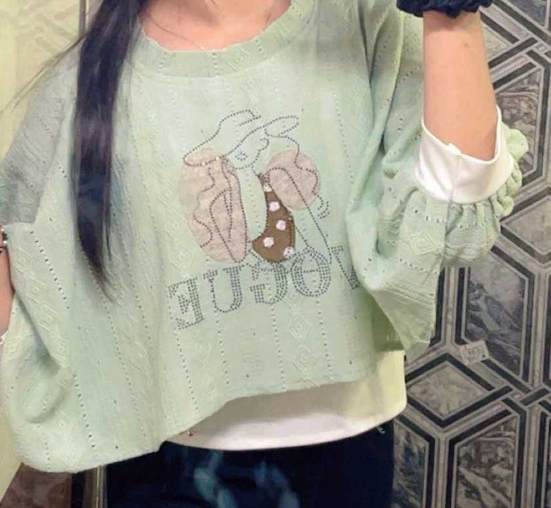 Cute Graphic Print Top