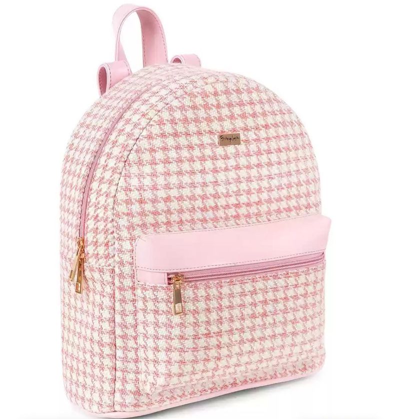 Pink Houndstooth Backpack