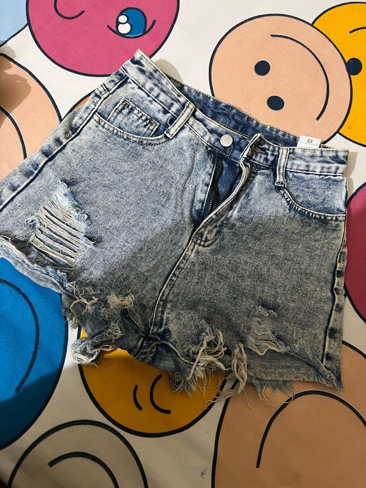 Blue Denim Hot Shorts