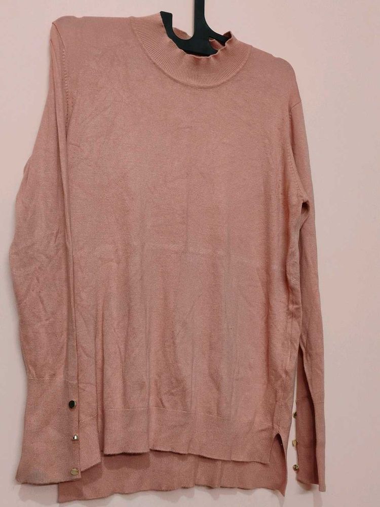 Elegant Pink Turtleneck Sweater