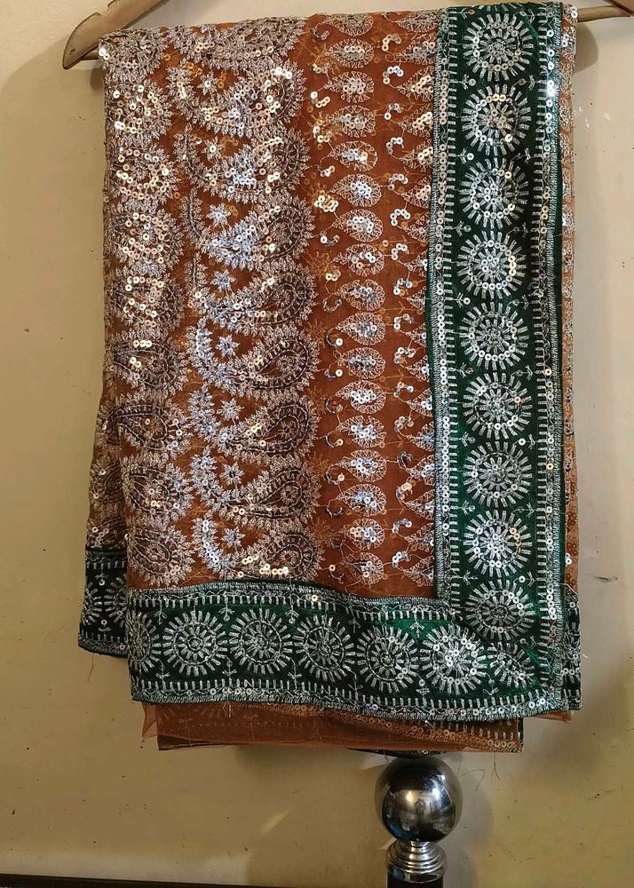 Elegant Sequin Embroidered Saree