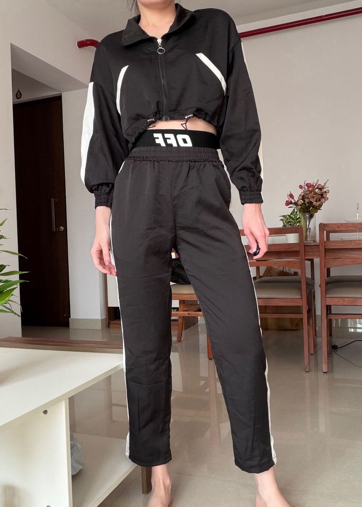 Sporty Black Tracksuit Set XS