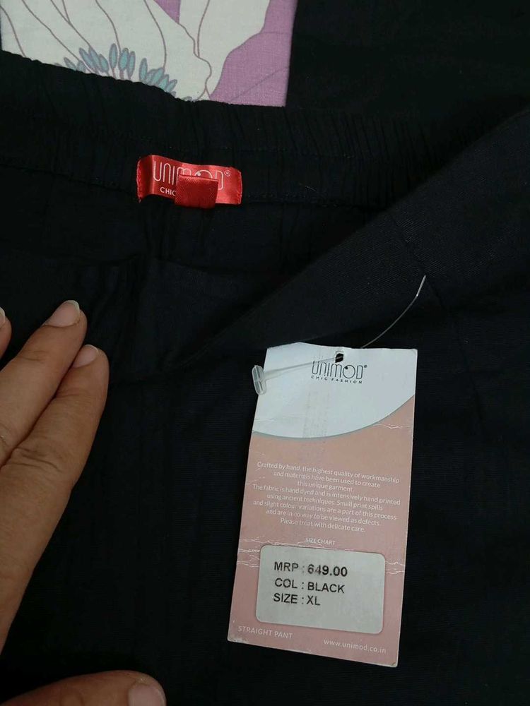 Unimod Black Pants - Size XL Cotton