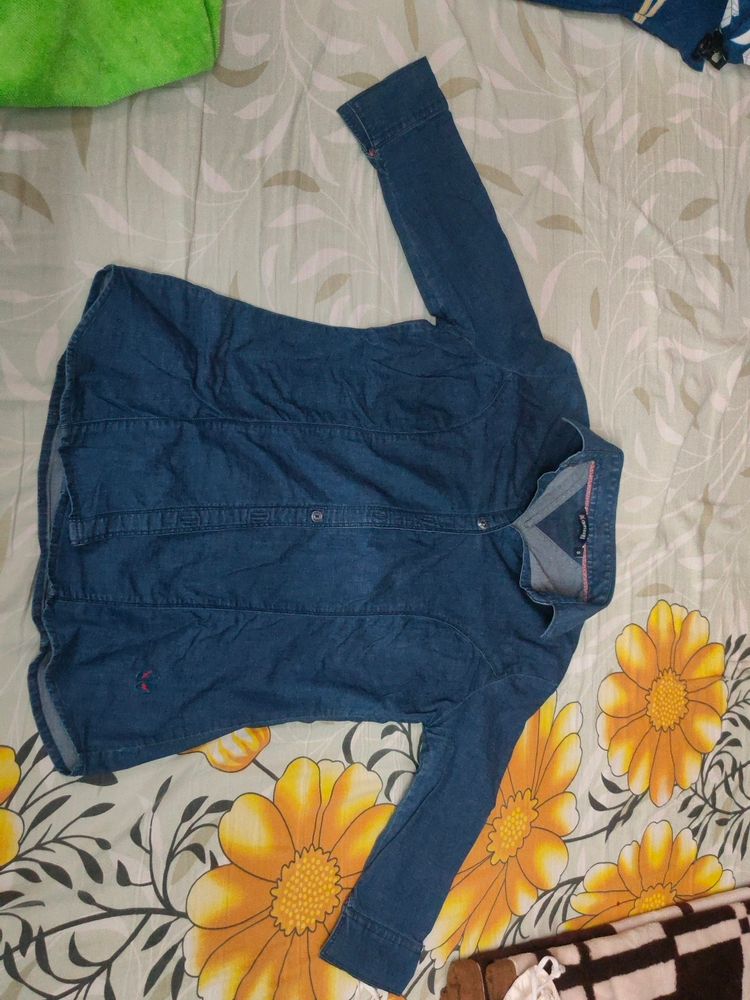 Denim Stretchable Shirt S Size