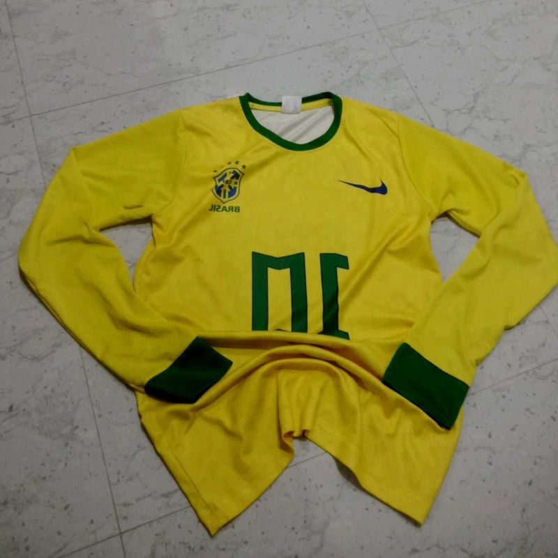 Vintage Brazil Soccer Jersey - Long Sleeve