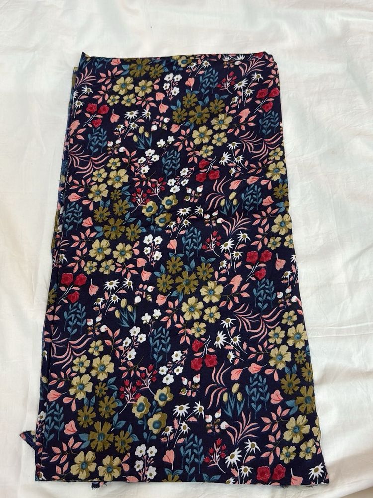 Blue Floral Print Fabric