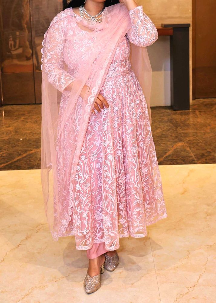 Pink Embroidered Anarkali Suit