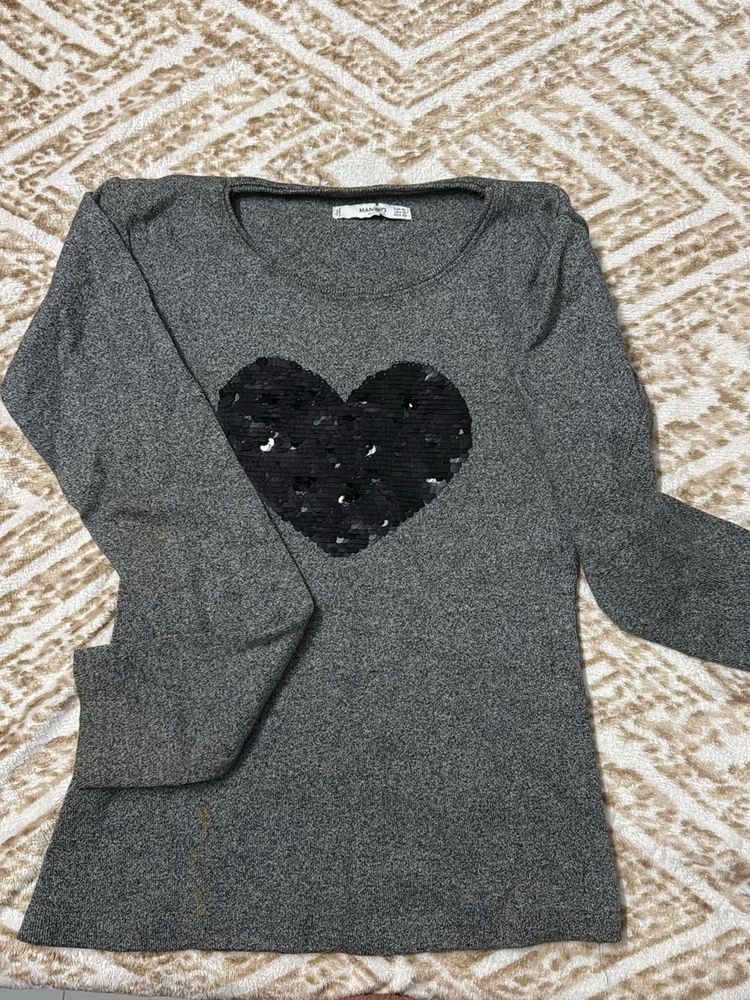 Black Heart Grey Sweater
