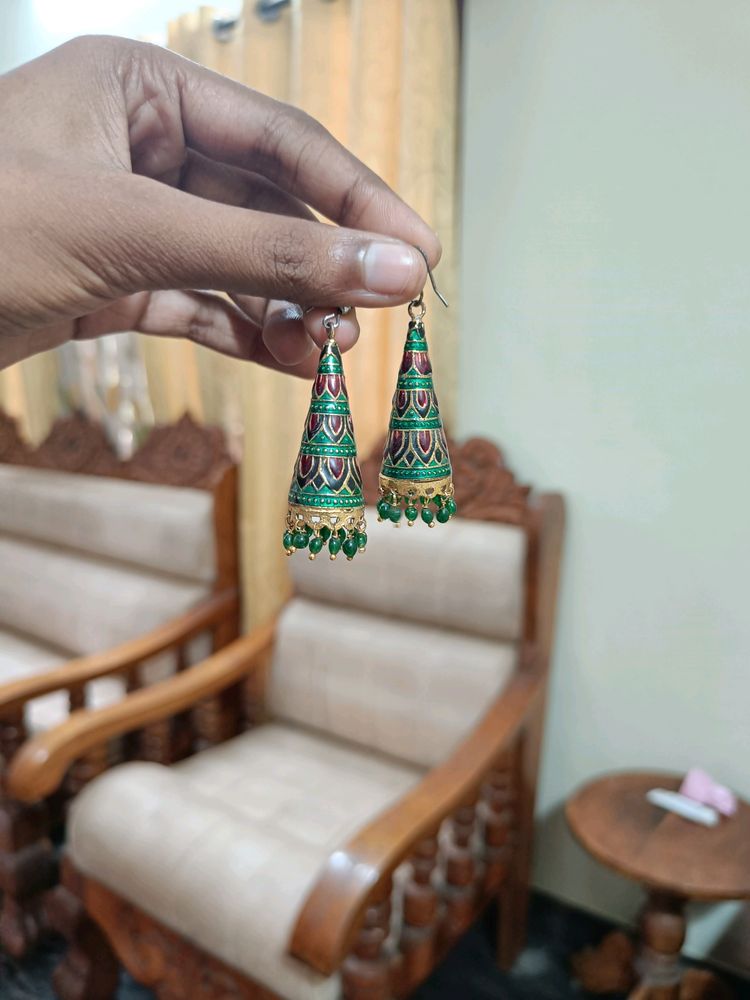 Green Patakha Earrings