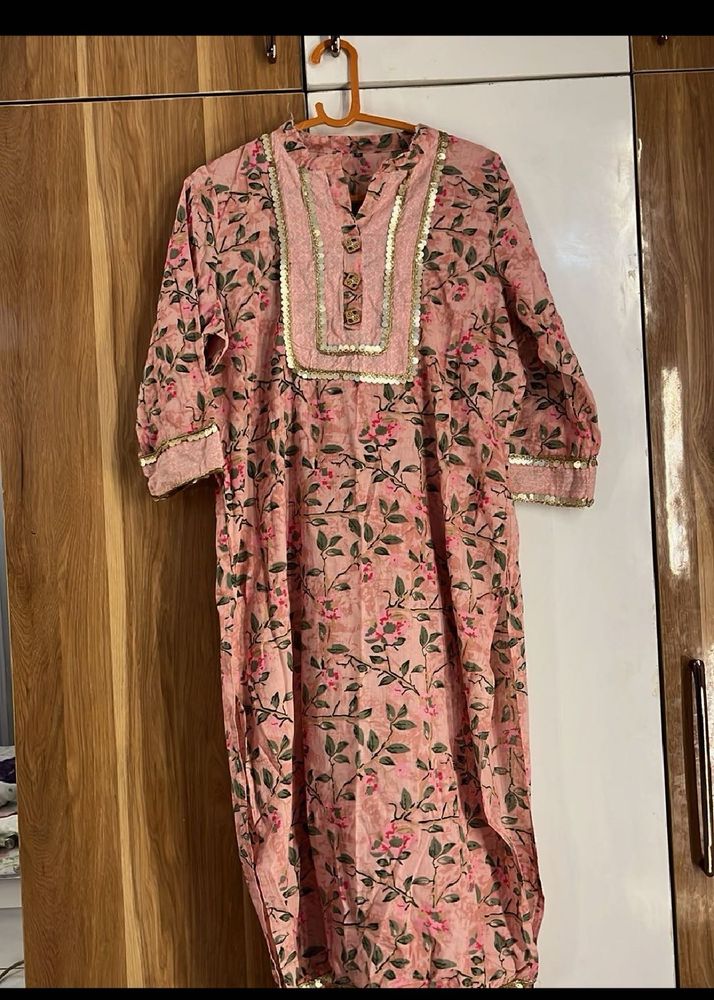 Floral Print Kurta Set With Dupatta