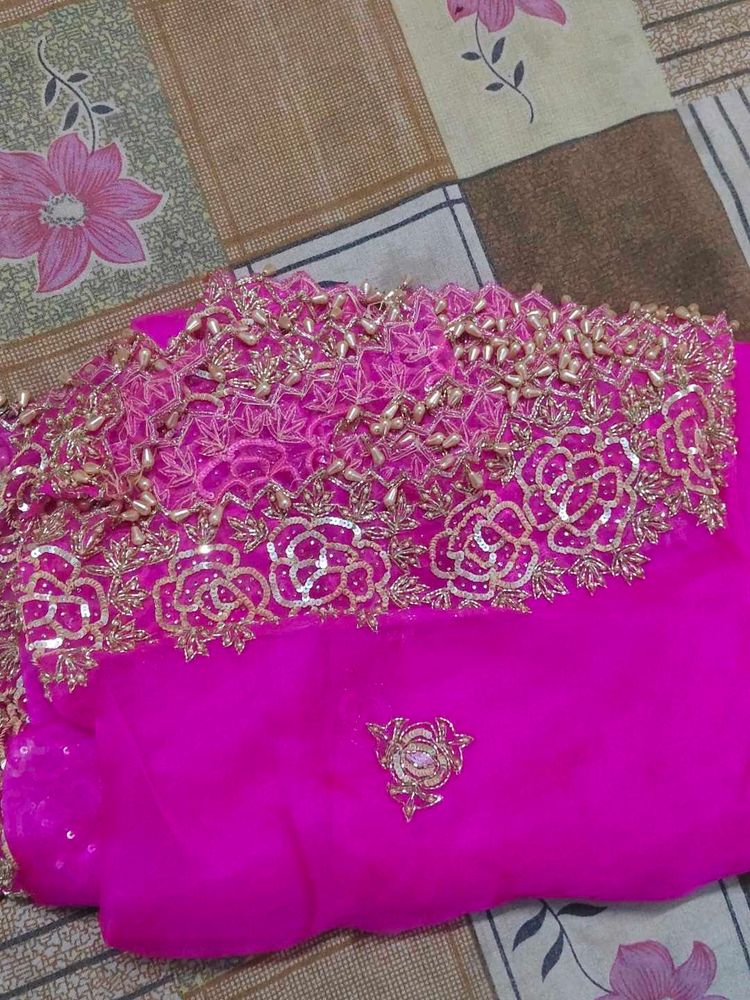 Elegant Pink Embroidered dupatta