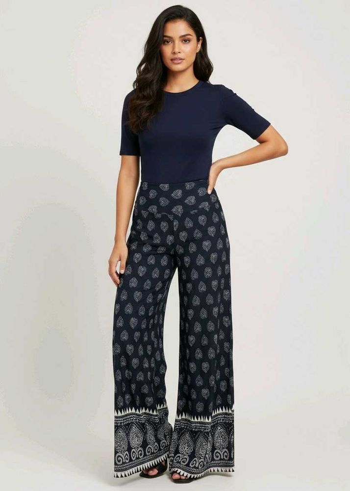 Printed Wide Leg Pants