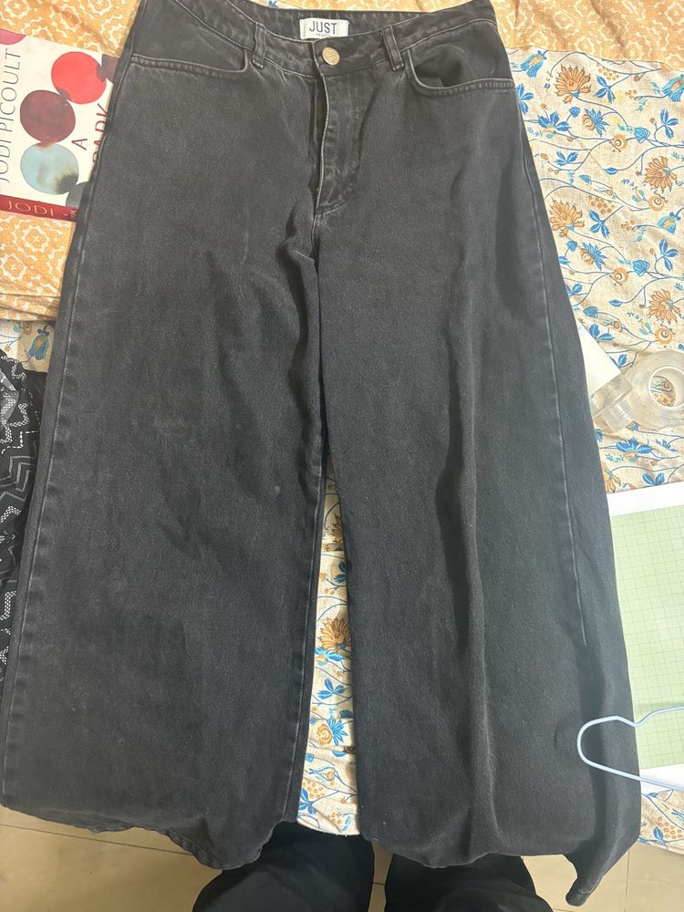 Wide Leg Black Jeans
