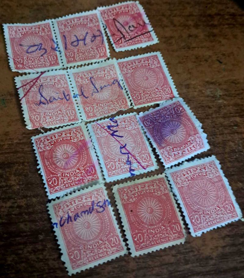 12 Vintage Revenue Stamps