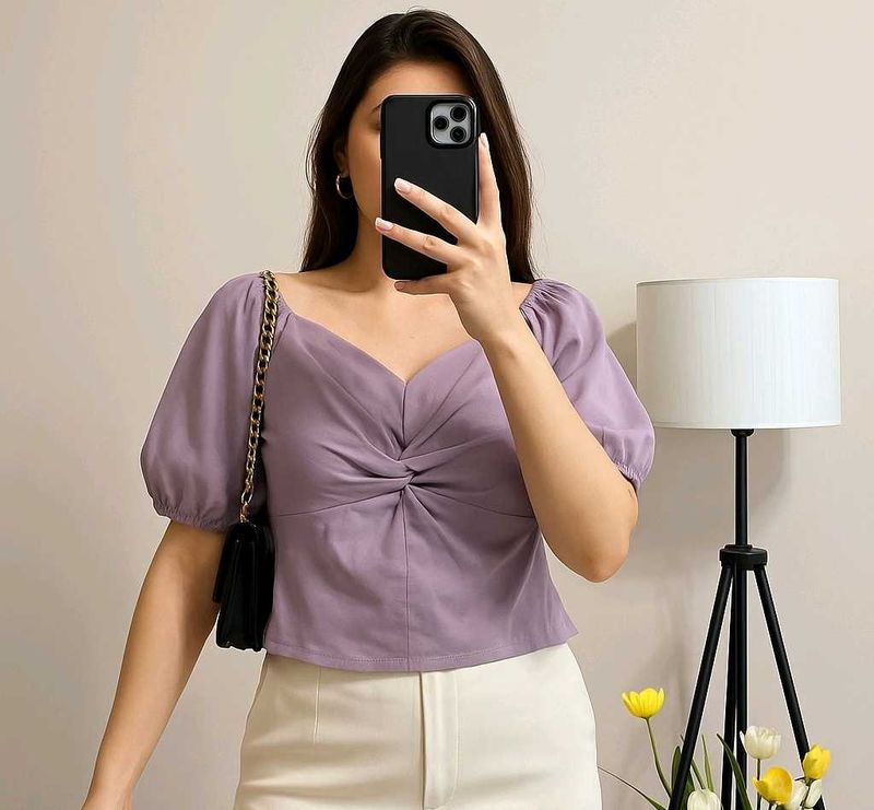 Lavender Puff Sleeve Top