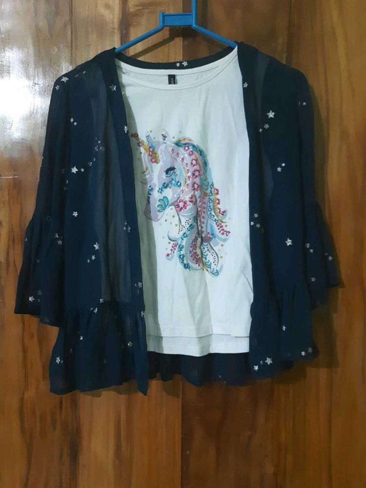 Cute Girls Top &amp; Shrug Set