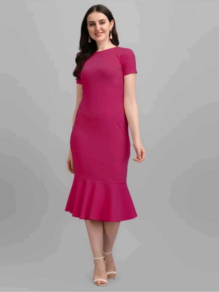 Pink Trumpet Hem Dress