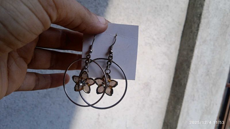 Flower Hoop Earrings