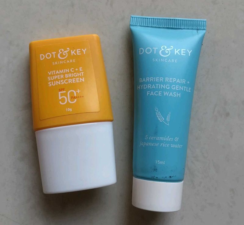 Combo Of Mini Sunscreen &amp; Face Wash From Dot&amp;Key