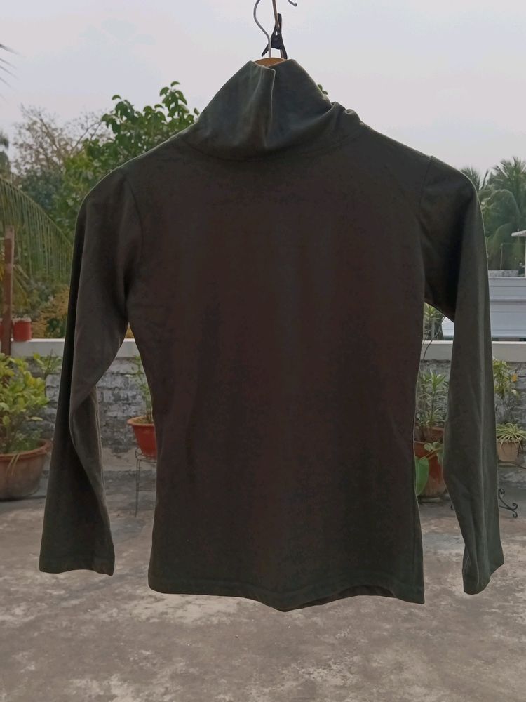 Trendy Colour High Neck Top