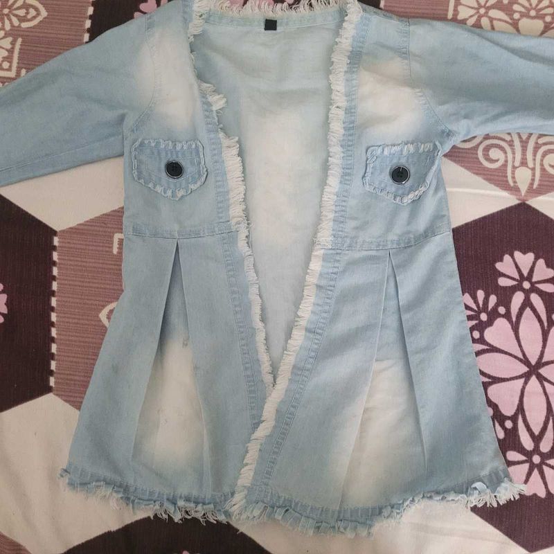 Girls Denim Color Shrug