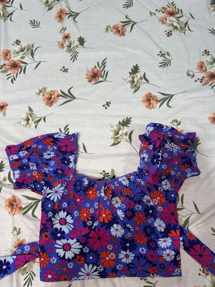 Floral Print Crop Top