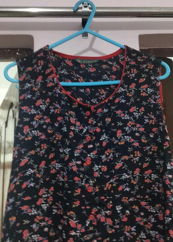 Avaasa navy blue colour co ord set like dress