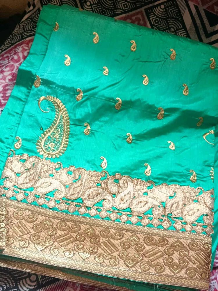 Teal Ethnic Dress Material