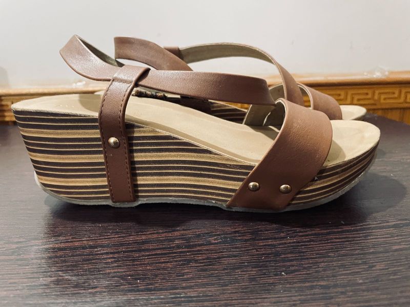 Luna Blu Brown Wedge Heels from Westside