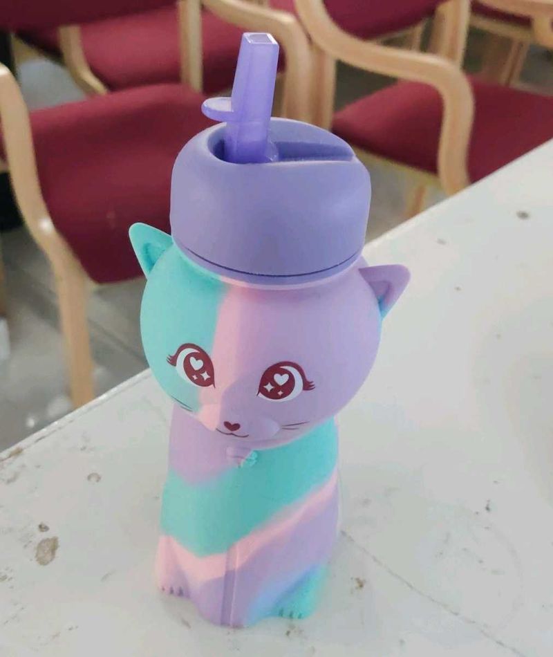 Cute Cat Silicone Water Bottle