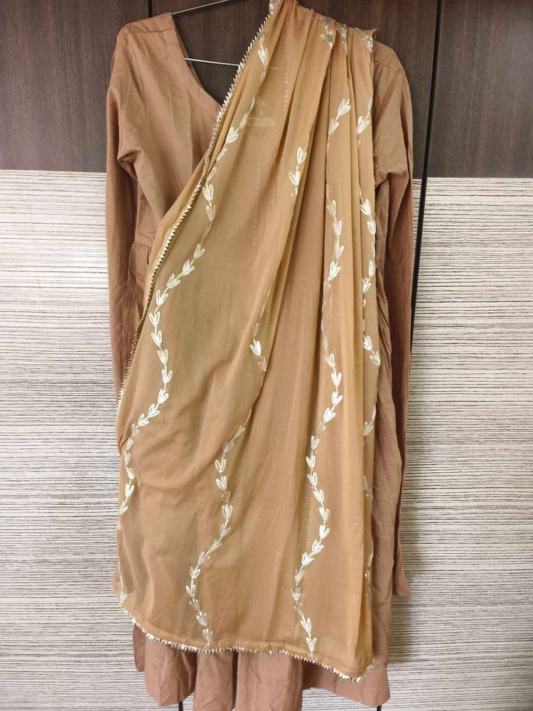 Champagne Gota Mulmul Suit Set XL
