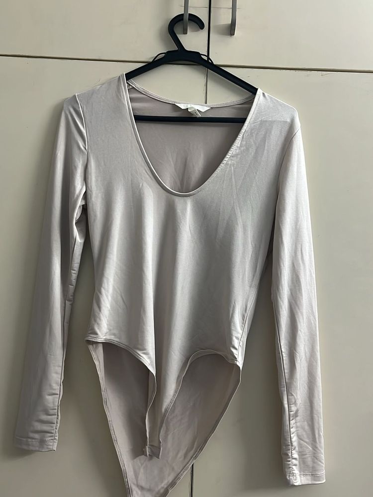 H&amp;M Nude Pink Shimmery Bodysuit