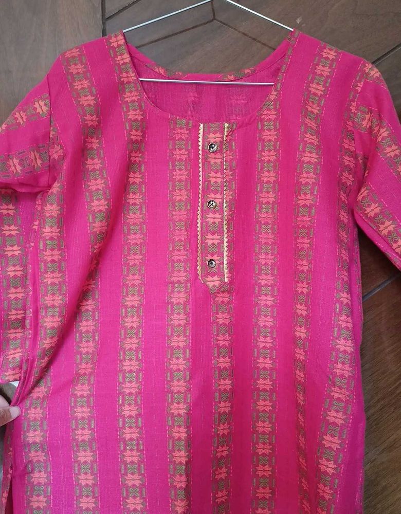 Pink Cotton Kurti