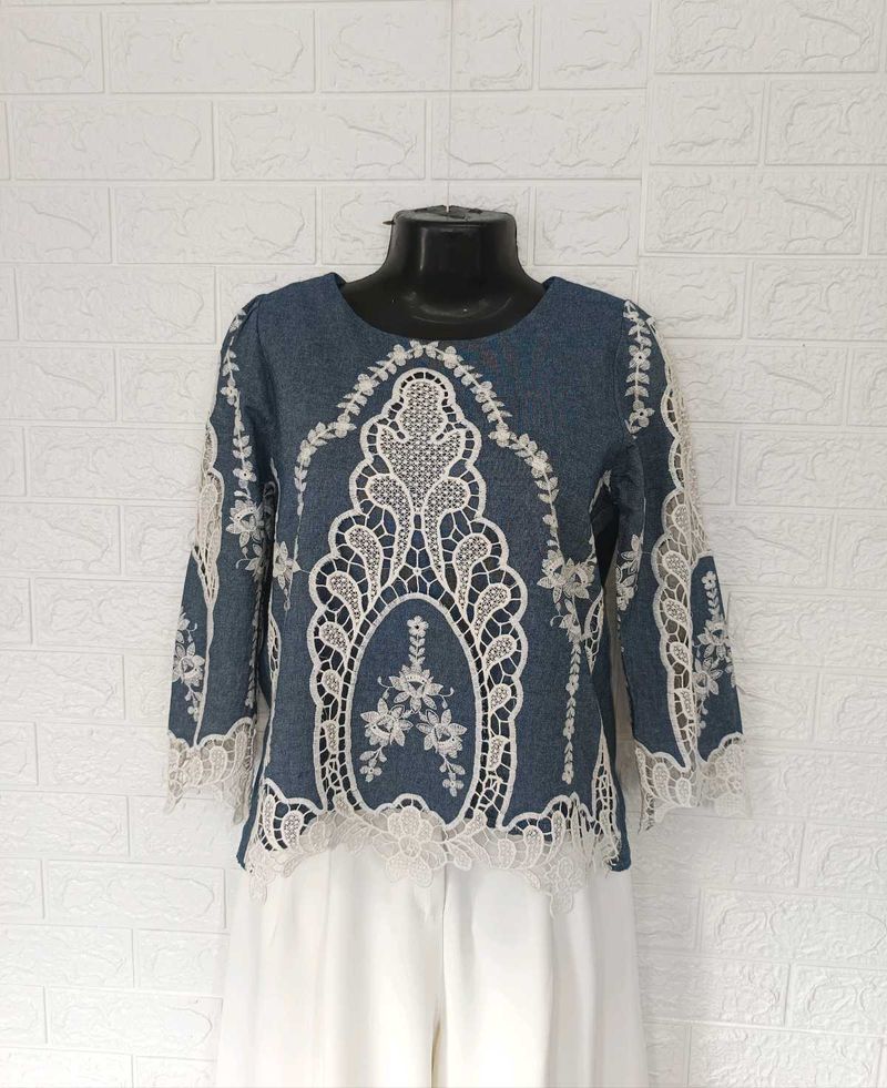 Imported Boho Embroidered Top