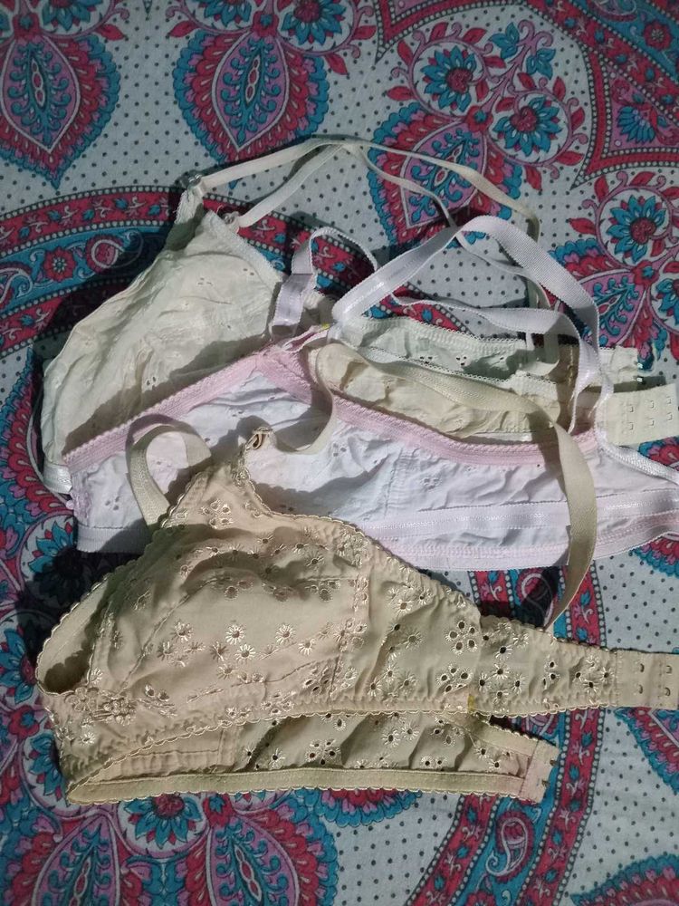 Vintage Eyelet Bras - Size 34B