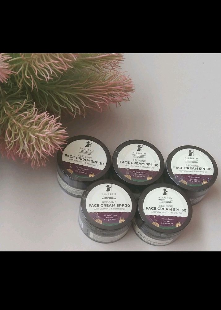 Combo Of 5 Pilgrim Red Vine Face Cream