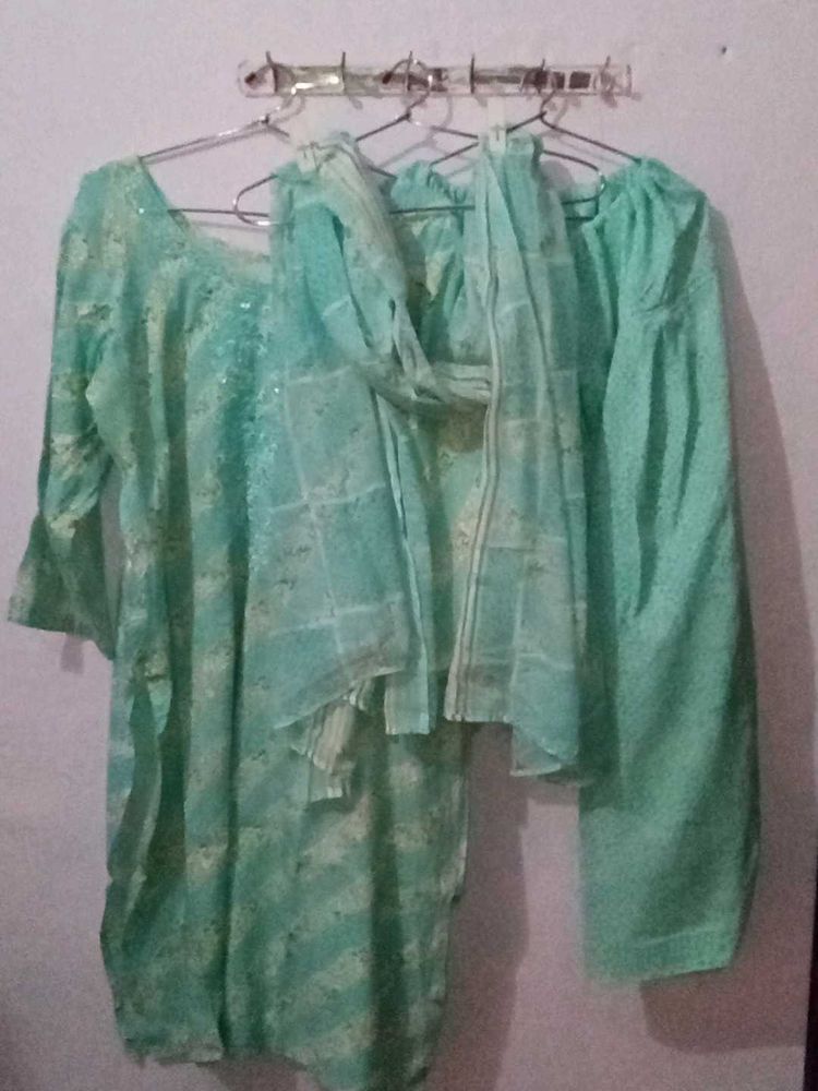 Sea Green Kurta Set Cotton 3xl Rayon