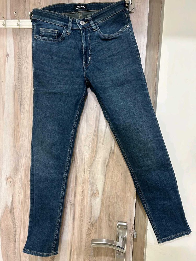 NUON Dark Blue Skinny Fit Denim Jeans