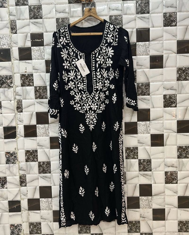 Set Of 3 Kurti: 2 Black And 1 Powder blue