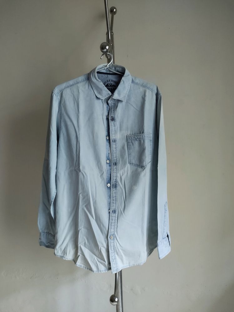 BUFFALO Light Blue Denim Shirt (Slim Fit)