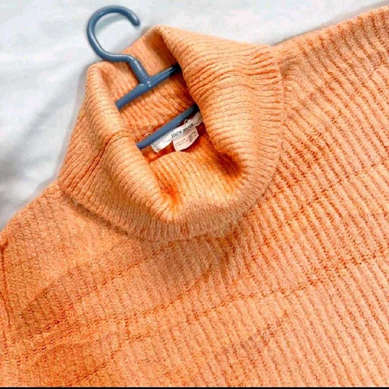Peach Turtleneck Sweater