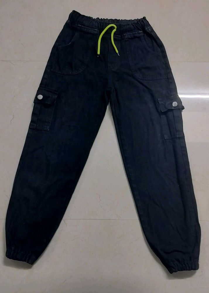 Black Cargo denim Pants