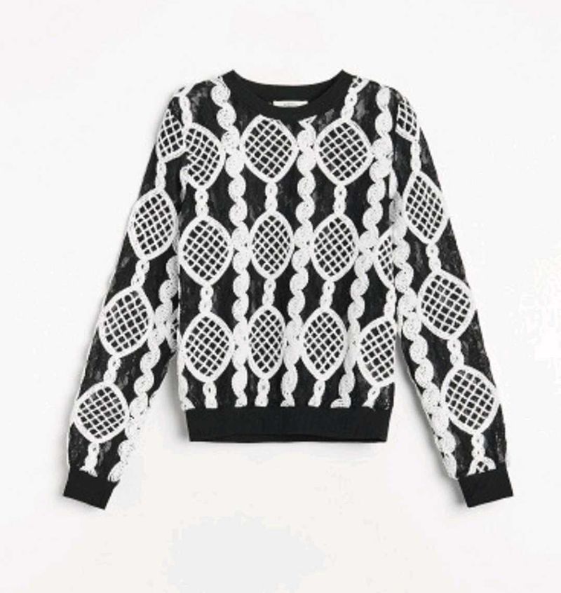 Reserved Lace Trim Top