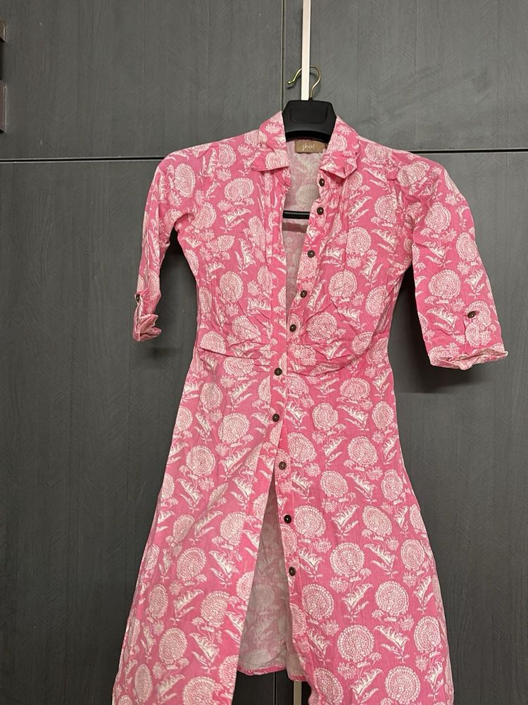 Pink Floral Kurta