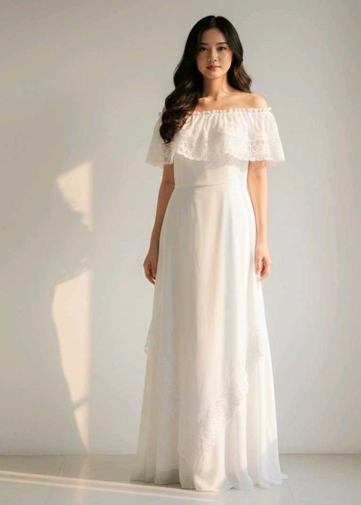 Sale 🎉✨ Elegant Off-Shoulder White Dress