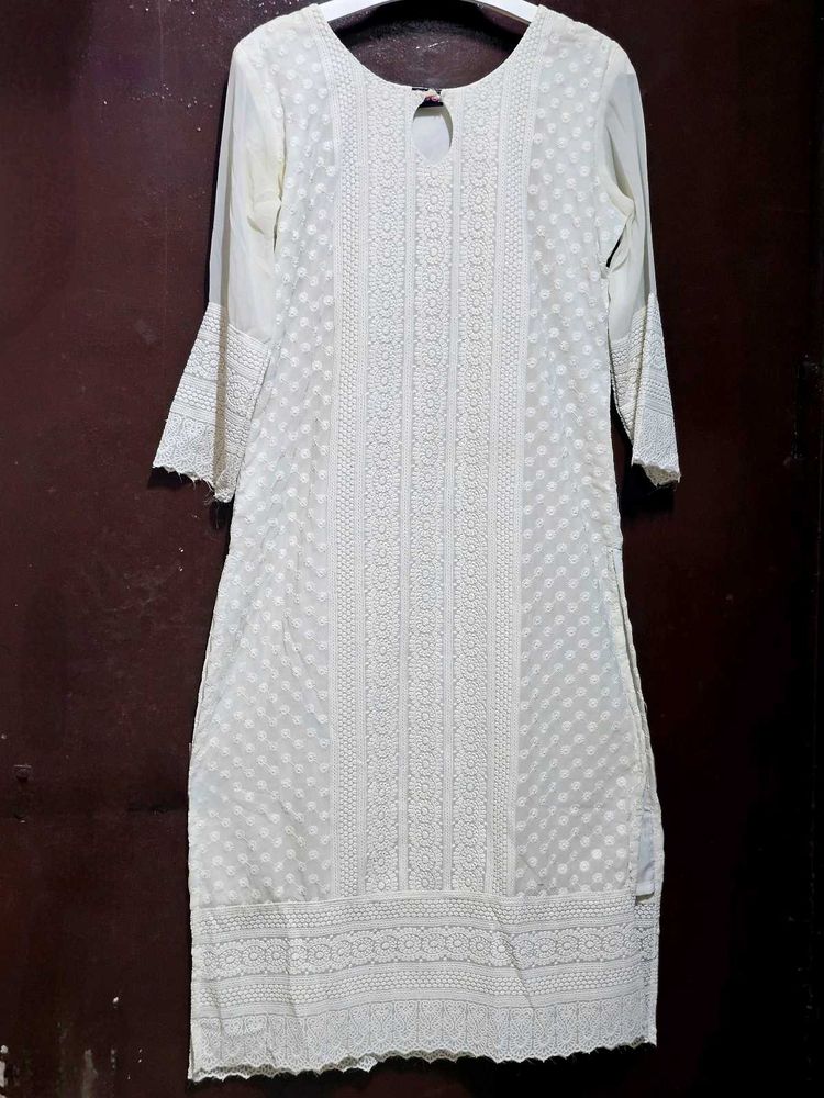 White Chikankari Kurta
