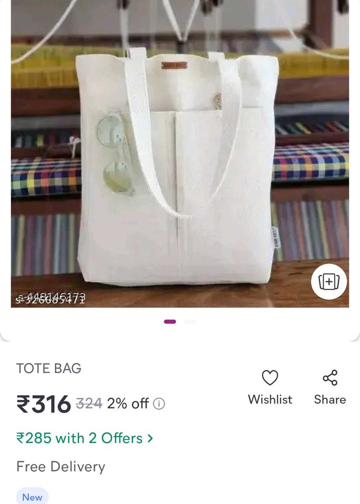 Handmade Canvas Tote Bag