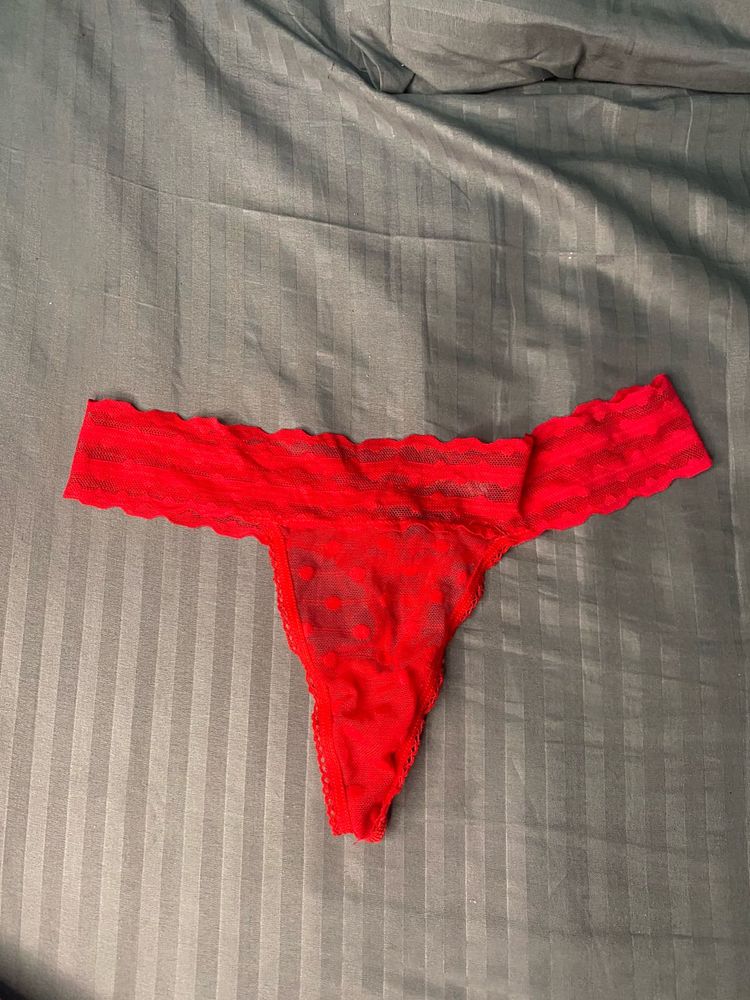 imported Red Lace Thong
