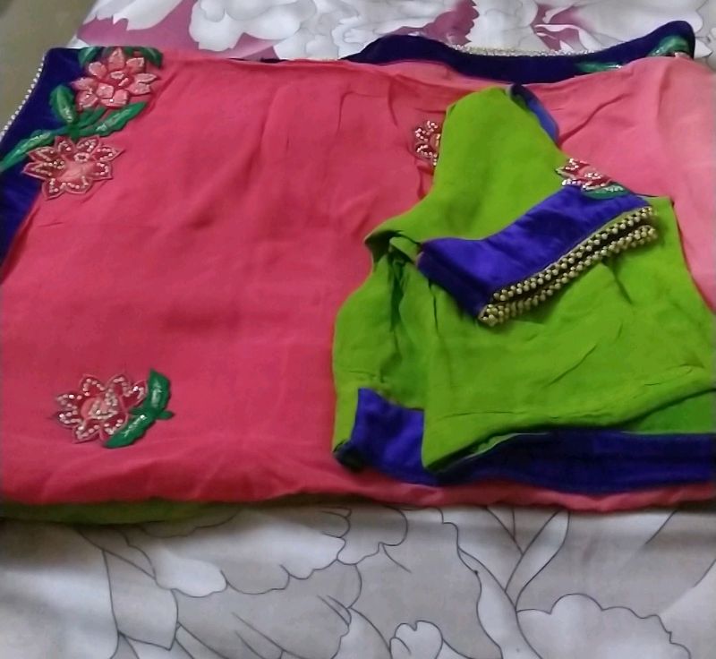 Embroidered Saree with Blouse